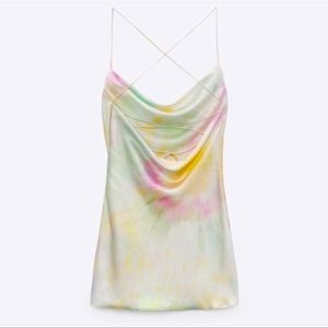 ZARA TIE DYE SATIN DRESS